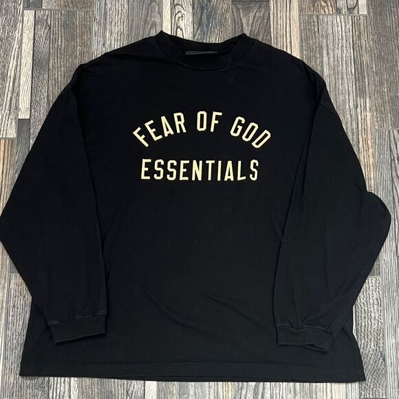 🔥🔥 ESSENTIALS FEAR OF GOD Long Sleeve Oversized Designer Tee Men Sz M (fits XL